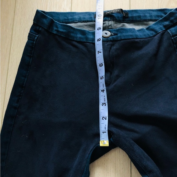 Zara Trafaluc Velour Front Skinny Jeans in Dark Indigo Size 4 - Picture 11 of 11